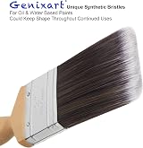 Genixart Flat Paint Brush Set 25 38 50mm Walls Ceilings Furniture Nylon 3 Pack view 2