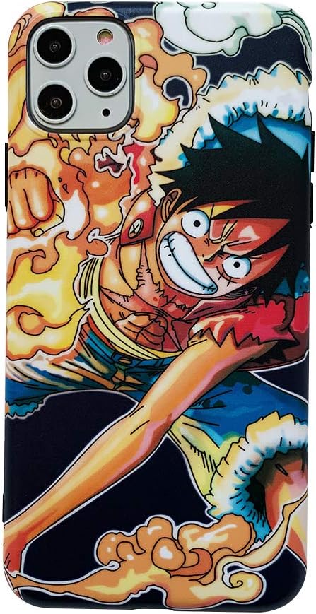 Gentra ONE Piece Phone Case Japanese Anime Luffy Zoro Coque for iPhone 11 7 8 Plus XS Max XR X 11 pro Max Silicone Soft Capa (no 2, for iPhone 11)