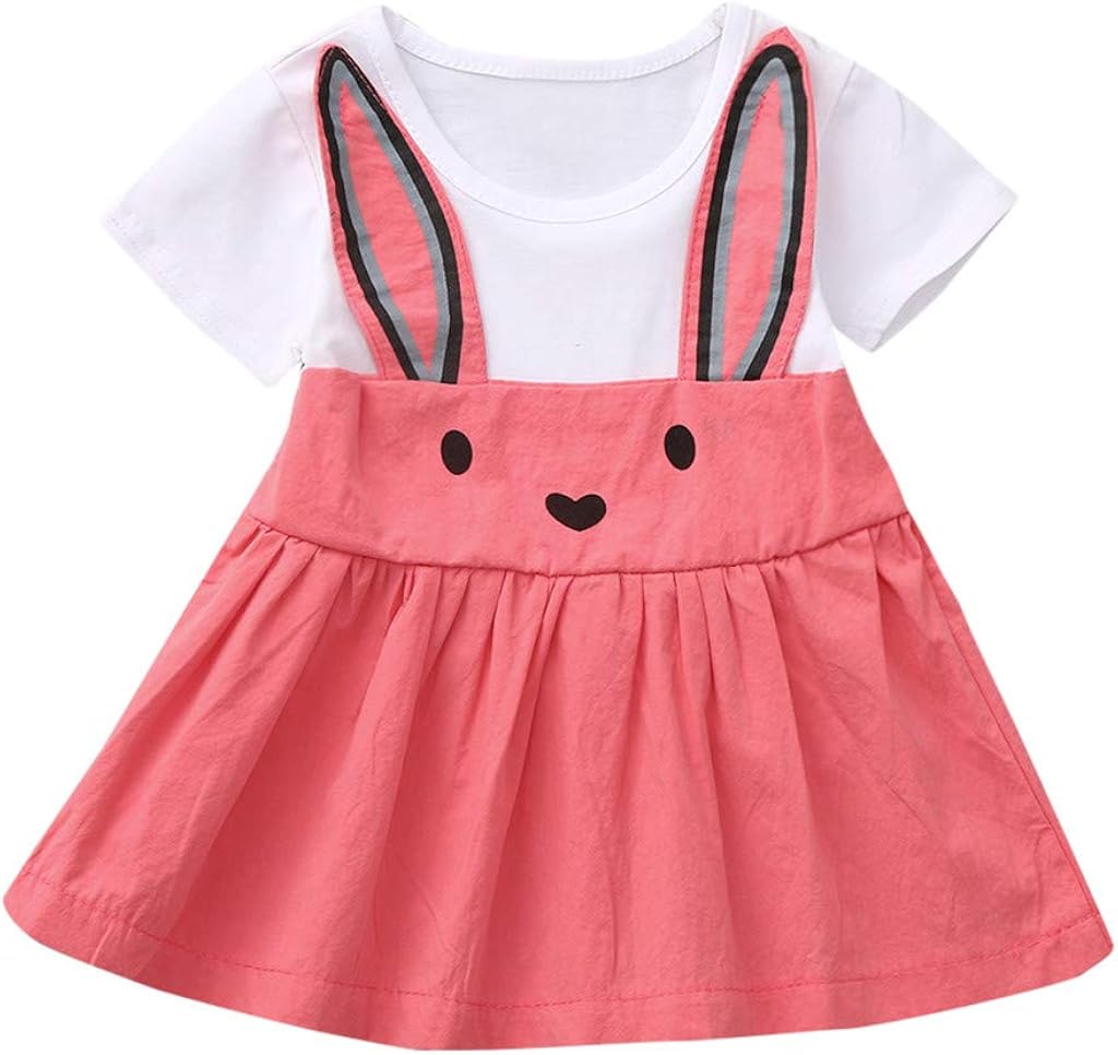 Ropa Bebe Nina Verano Fossen Recien Nacido 1 A 4 Anos Princesa Vestido De Manga Corta Orejas De Conejo De Dibujos Animado Bebe Ninas De Hasta 24 Meses Futakuchi Hakata Com