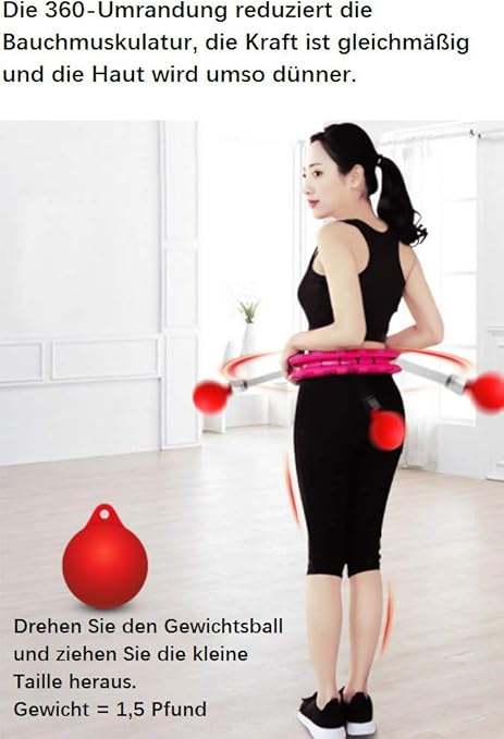 LIJUAN Creative Hula Hoop - Heavy Fitness Hoop - con una Pelota ...