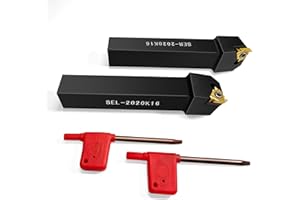 SHINNOUS 3/4" Threading Holders SER2020K16 + SEL2020K16 CNC Thread Turning Holders + 16ER/16IR AG60 Carbide Threading Inserts with Wrenches