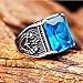 Boho Jewelry Men's Crystal Vintage Stainelss Steel Dragon Claw Cz Ring Black Silver 11