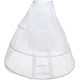 Micotaku Women's Three Hoop Underskirt A Line Floor Length Petticoat Crinoline for Wedding Dress Maid Dress Costume White