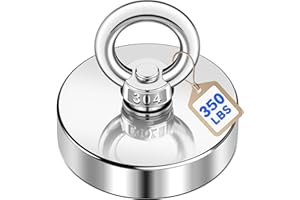 DIYMAG Strong Neodymium Fishing Magnets 350 Lbs(158 KG) Pulling Force Rare Earth Magnet with Countersunk Hole Eyebolt Diameter 1.98 inch(50 mm) for Retrieving in River and Magnetic