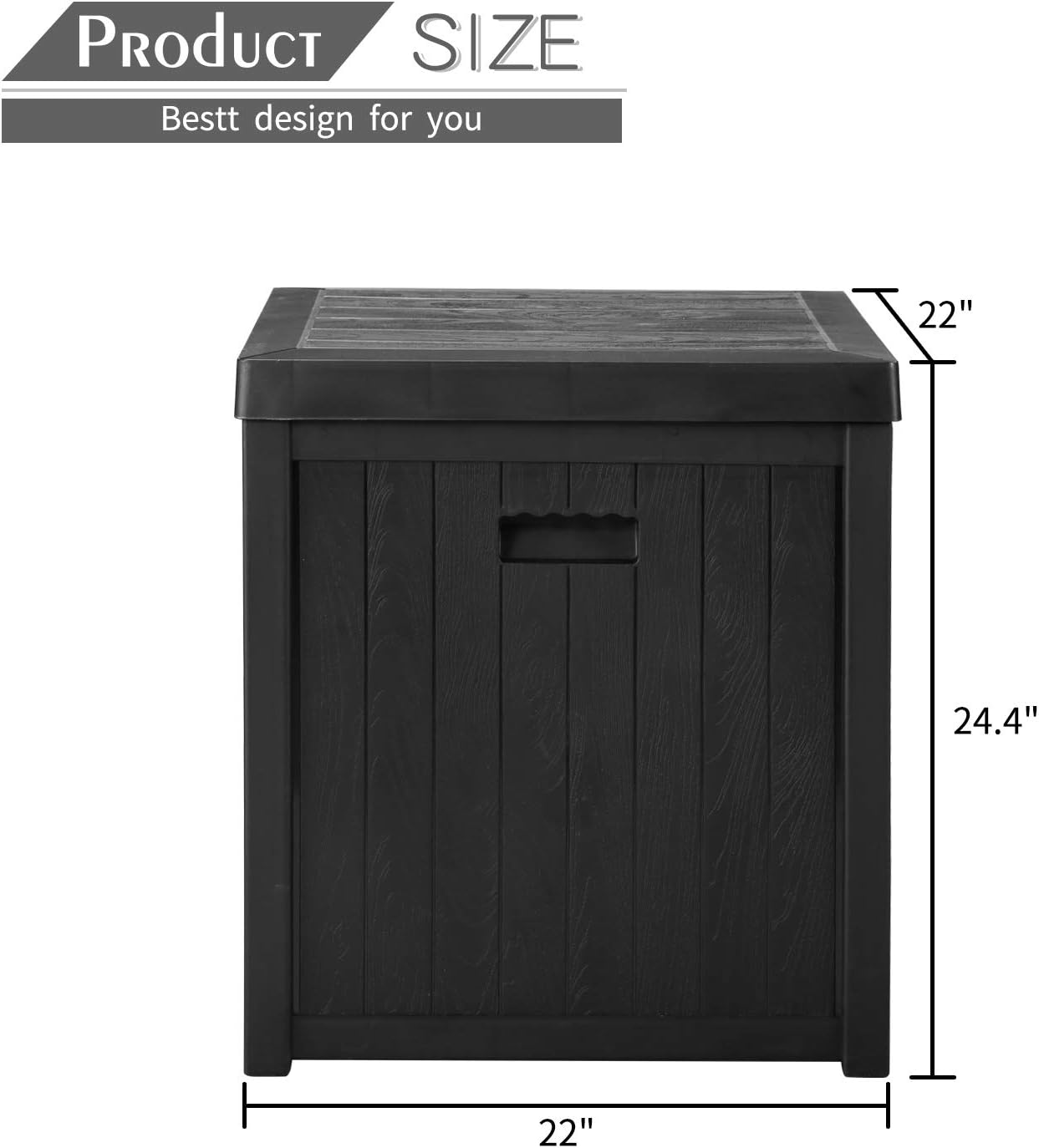 51 Gallon Patio Medium Deck Box Lightweight Outdoor Stroage Box Weather Resistant Garden Stroage Container for Patio Furniture Cushions, Pillows, Garden Tools and Pool Toys: Home Improvement