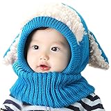 PanDaDa Baby Girls Boys Winter Hat Scarf Woolen Earflap Hood Scarves Skull Cap