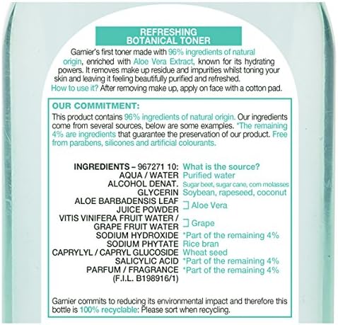 garnier natural aloe extract toner