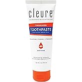 Cleure Natural Cinnamon Toothpaste - Flavor-Free, Fluoride-Free - Helps Whiten Teeth - Natural Great Taste for Children & Adults - Cinnamon Flavor (4oz Tube, Pack of 1)