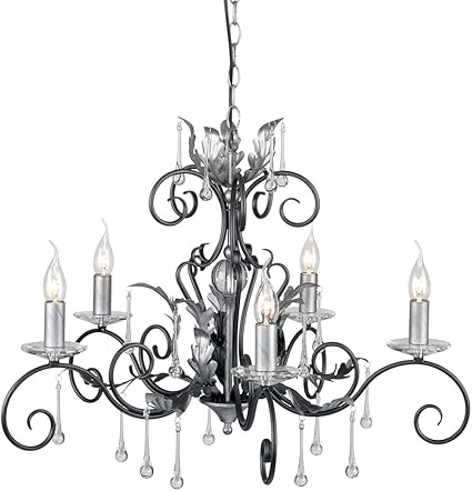 Amarilli Fünf Licht Kronleuchter Schwarz / Silber: Amazon.de: Beleuchtung