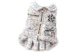 AZA Dog Princess Dresses for Small Dogs Lolita Clothes Tweed Costume White Pet Girl Cute Coat Outfits Fall Costumes (XL,Blue)