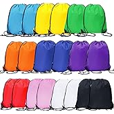 20 Pcs Drawstring Bags, Bulk Draw String Backpack, Cinch Polyester Bag for Gym Sport, 10 Colors