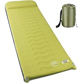 Hikero Memory Foam Sleeping Pad for Camping with Pillow | 20s Fast Setup, Quiet 50D Fabric &amp; 9.5 R-Value for All Seasons, Compact Design for Tent and RV Travel