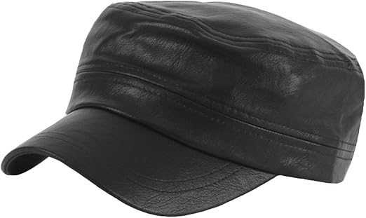 military cap leather