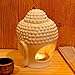 Omonic Porcelain Zen Garden Yoga Meditation White Thai Buddha Head Statue Essential Oil Burner Aromatherapy Diffuser Home Decor (White)