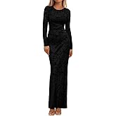 BTFBM Wedding Guest Dresses for Women 2026 Spring Elegant Floral Lace Ruched Long Sleeve Bodycon Cocktail Party Maxi Dress