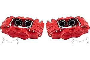 TRQ Front Performance Brake Caliper Set Red Compatible with 2003-2009 Toyota 4Runner 2007-2014 FJ Cruiser 2005-2023 Tacoma