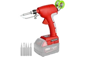 Taingwei Cordless Soldering Iron Kit for Milwaukee M18 18v Battery,75W LED Digital Solder Iron Soldering Gun with 5pcs Tips,50g 0.04” Solder Wire for any Hobby Enthusiast (Battery not included)