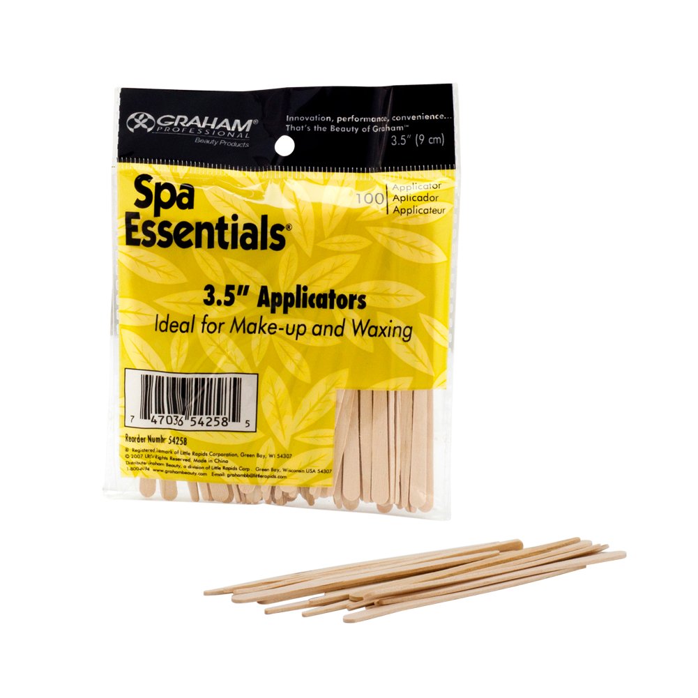 Graham Spa Essentials Lip Applicators 100 Wooden Hair Waxing Makeup 3.5