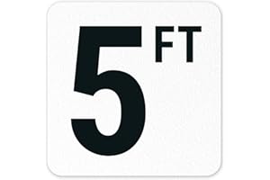 SIGO SIGNS 5 Ft/Five Feet Vinyl Adhesive Pool Depth Marker, 6x6 inches, Pool Marker Anti Slip, Made in USA