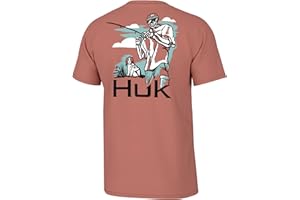 HUK Mens Fishing Graphic Tee, Performance Short Sleeve, Quick-Dry