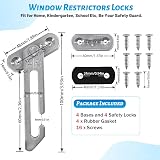 Aongray 2 Pairs Window Restrictors Locks 304 Stainless Steel UPVC 100mm Safety view 2