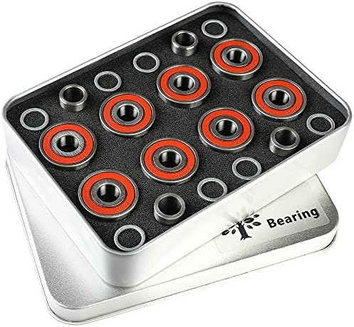 Skateboard Bearings,Voform Reds Bearings,Pro Longboard Bearings,608,With Spacers and Washers.(Pack of 8)