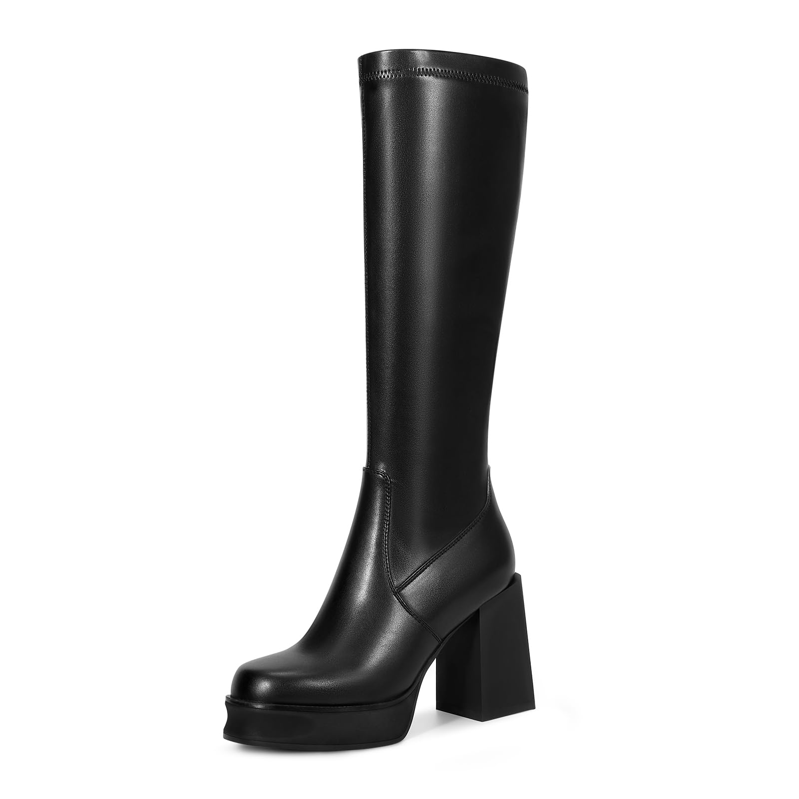 Photo 1 of *SCUFFED*
wetkiss Knee High Boots Women Black Boots for Women Black Platform Boots Tall Black Boots Long Boots Platform Heel Boots Gogo Boots Chunky Platform Boots Square Toe