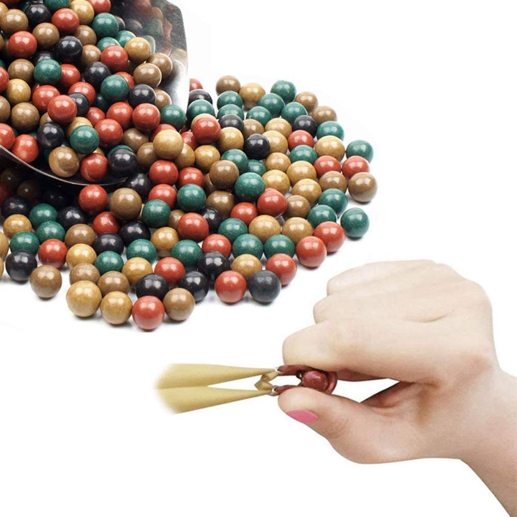 Schleuder 650pcs 10mm Slingshot Ammo Catapult Balls, 3/8" Biodegradable Mud Ammo Made by Hard Clay for Shooting Target Practice and Professional Hunting, Gifts for Sling Shot Fans (Multicolor)