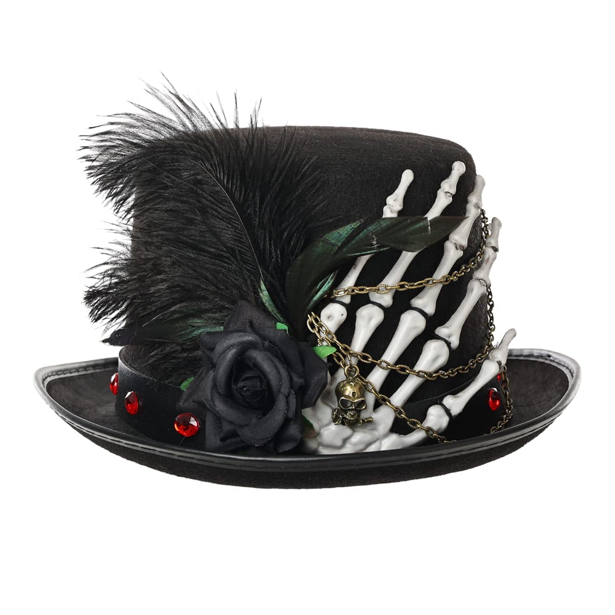 BLESSUME Steampunk Top Hat with Goggles,Unisex Gothic Cylinder Hat for Carnival, Halloween, Themed Party — image 1