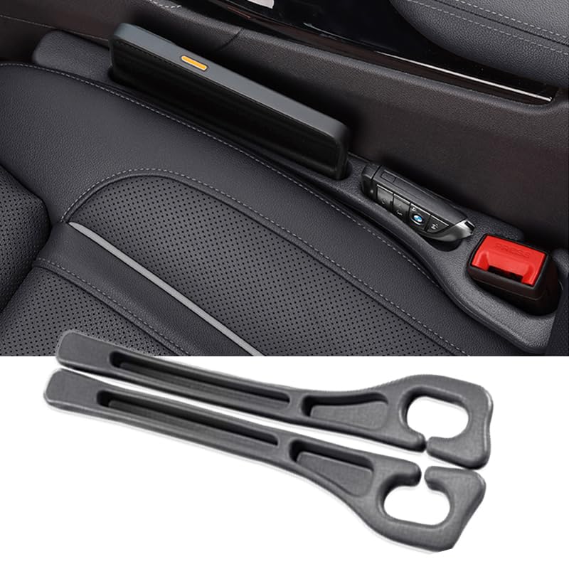 Photo 1 of Car Seat Gap Filler Organizer Universal Fit Car SUV Truck Console Side Plug Strip Stopping Phone Key from Falling, Pack of 2 Black (Black)
