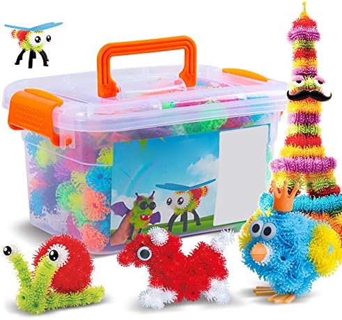 Anwish baby toy;336 PCS Educational Reative Puzzles Preschool Toys Building Tiles Stacking DIY 3D Games (Sticky Ball 300 PCS +36PCS product accessories)