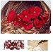 Meiysh Handmade Flower Side Hair Comb Bridal Headpiece Wedding Accessories-Wine red