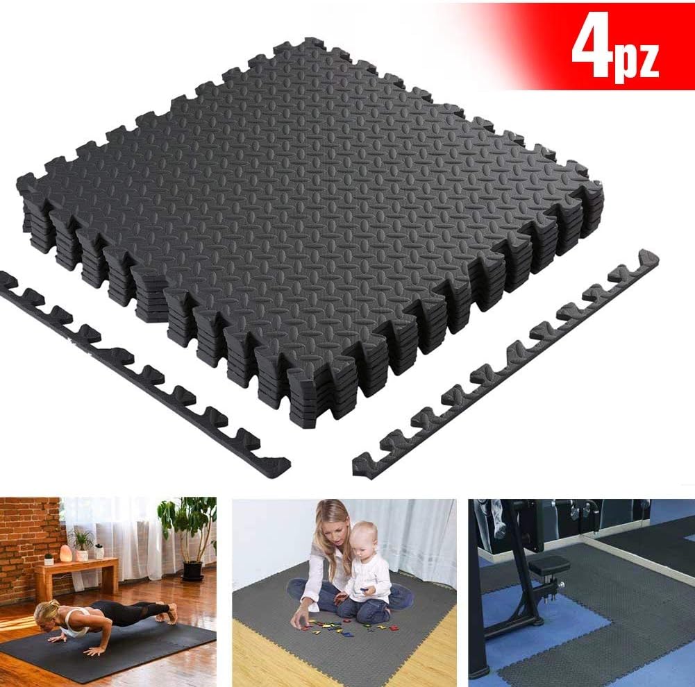 Bakaji 2832625 Multi-Purpose Fitness Gym Play Mat for Children Foam Black