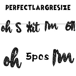 Oh I’m 61! Banner Backdrop Glitter Black Hallo