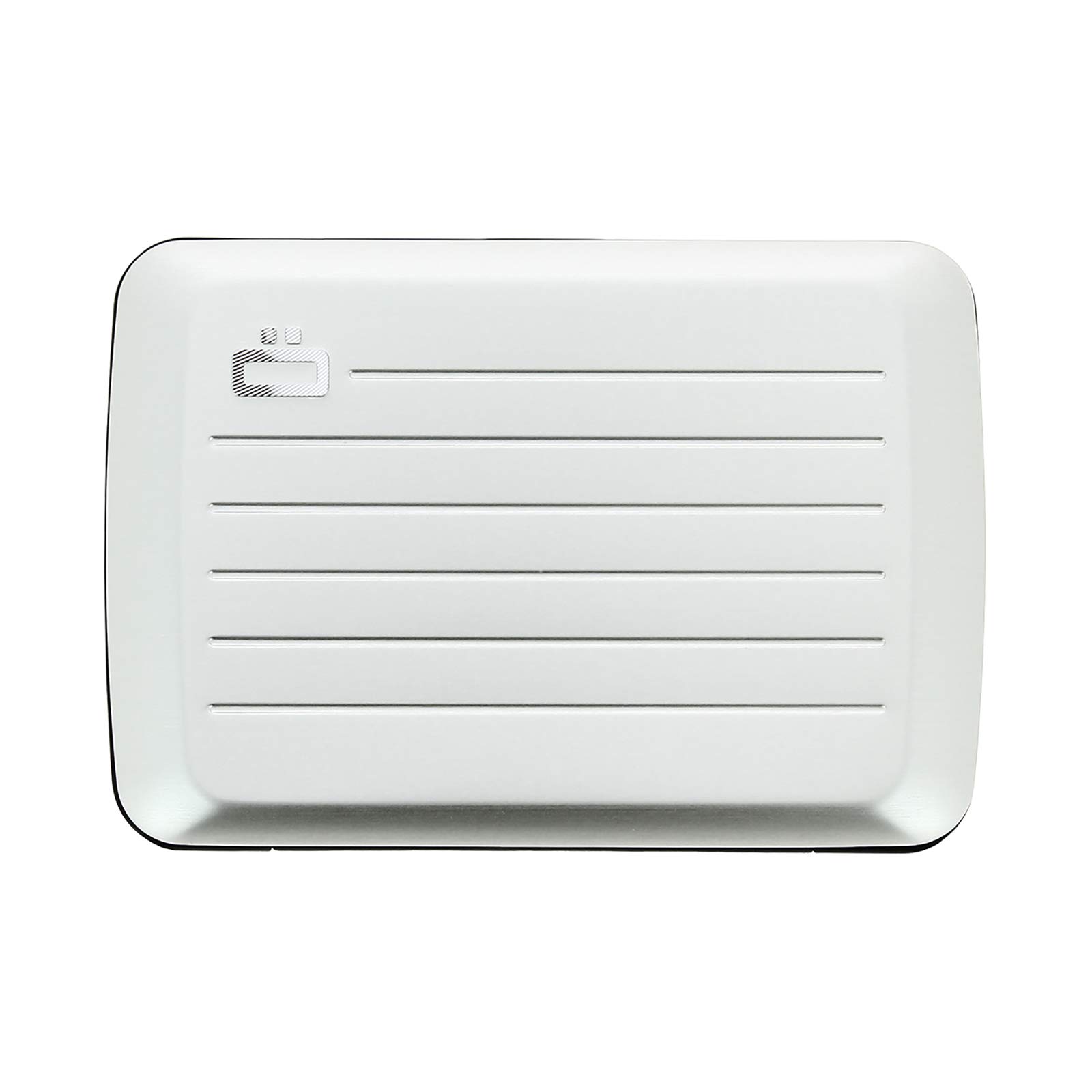 ÖGON -DESIGNS- Aluminum card holder with metal lock, RFID protection against fraud and demagnetization, compact wallet, Smart Case OSLO model