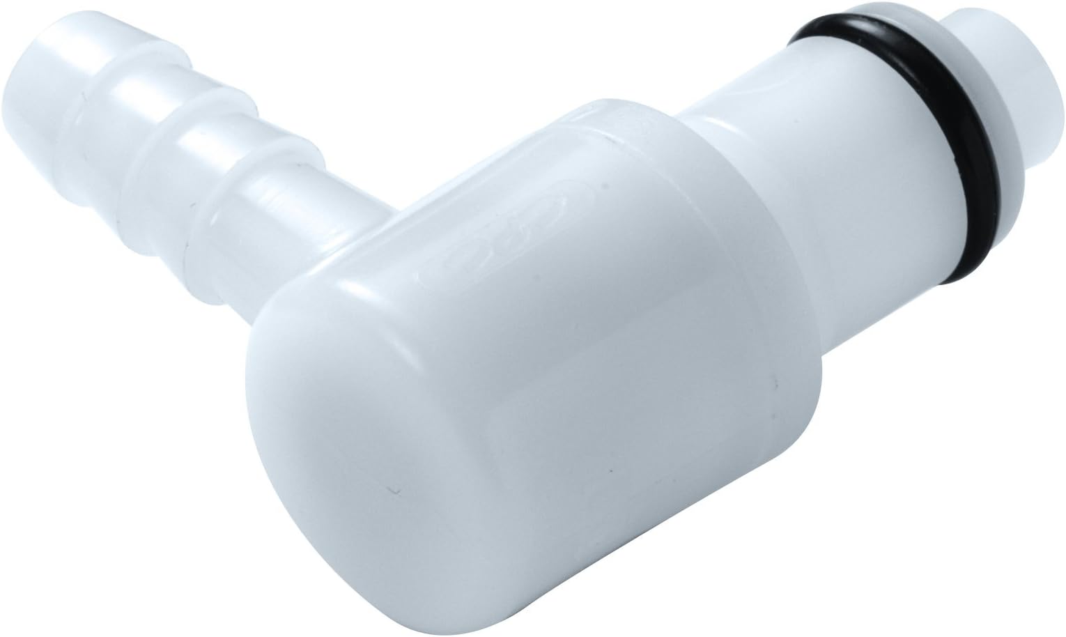 Colder PLC23006 Acetal Tube Fitting, Elbow, Straight Thru, 1/4" Insert x 3/8"Barb