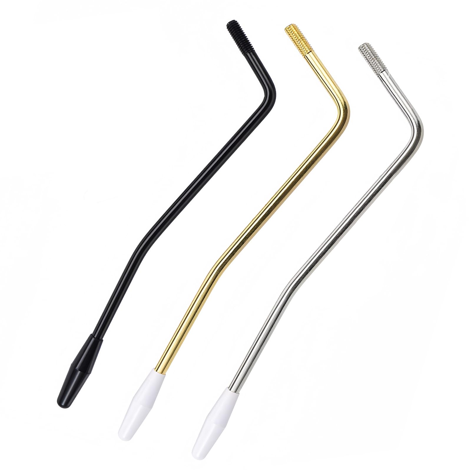 Musiin 3 Pieces 5 mm Tremolo Arm Electric Guitar Tremolo Arm Thread Metal Single Tremolo Arm Whammy Bar compatible with Stratocaster Electric Guitar Tremolo System(3 sets Color)