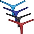 JAXFSTK Men's Minimal Coverage Bulge Thong Underwear See-through Mesh Mini Bikini Tangas