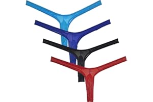 JAXFSTK Men's Minimal Coverage Bulge Thong Underwear See-through Mesh Mini Bikini Tangas
