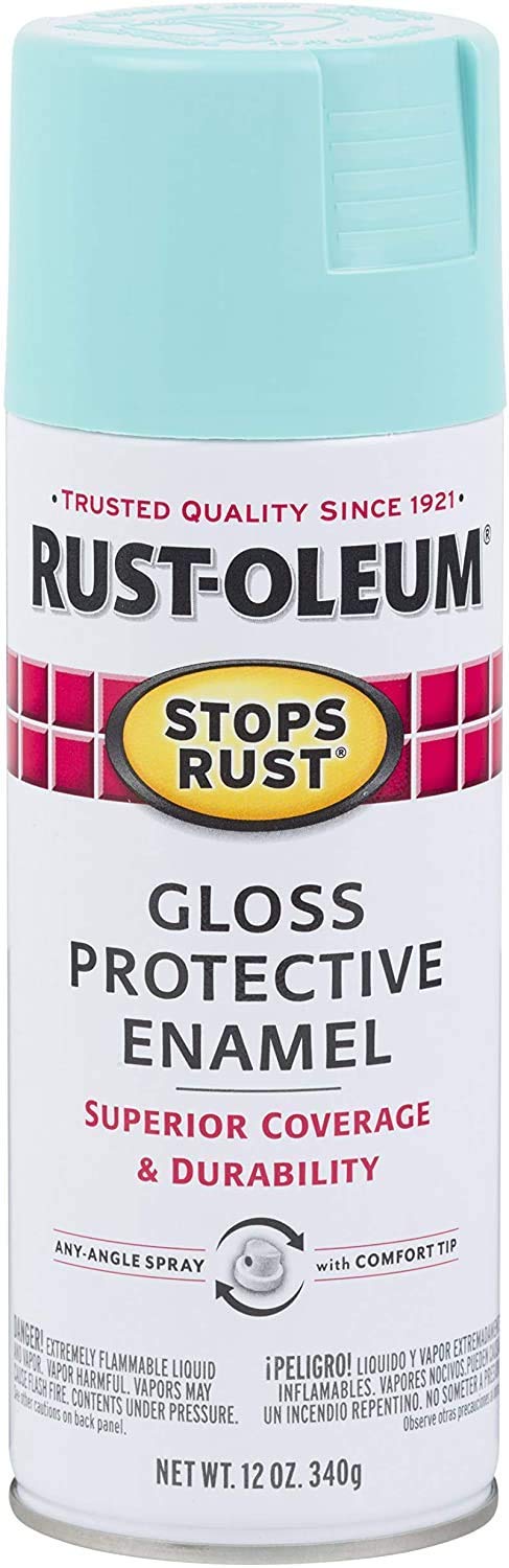 Stops Rust Spray Paint, (1 Pack), (Gloss Light Turquoise) - New
