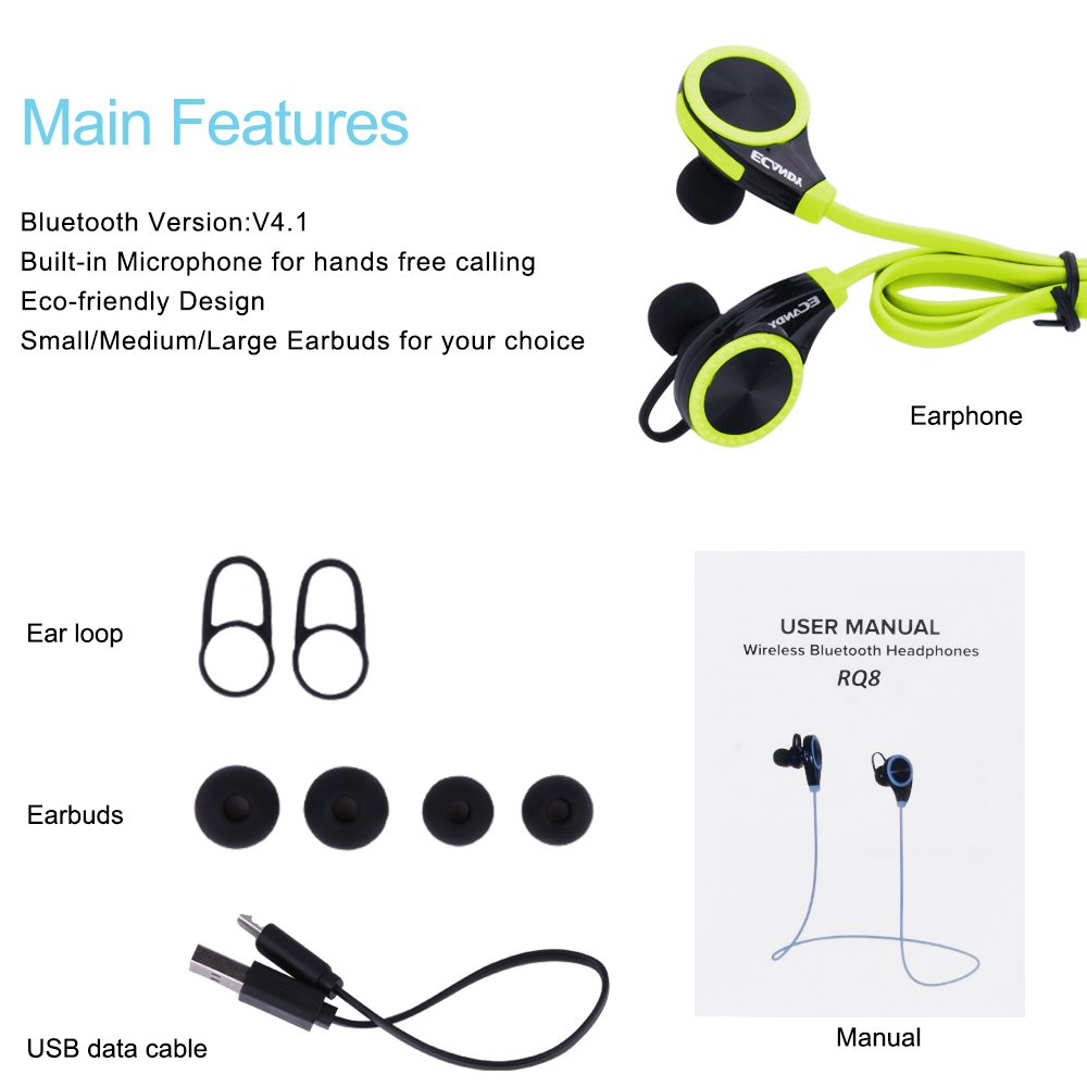 Auriculares Bluetooth 4.0 LOBKIN deportivos!Manos libres incorporado y microfono