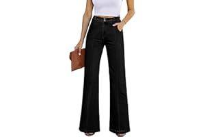 Sidefeel Womens Wide Leg Jeans Casual Baggy High Waisted Stretch Denim Pants