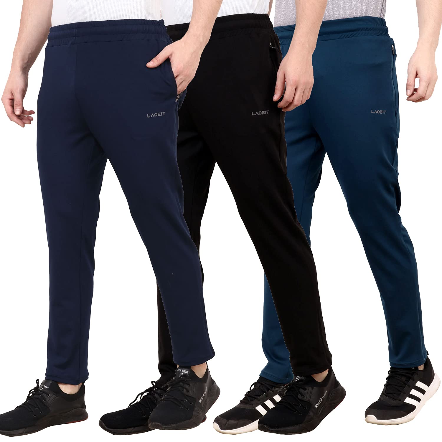 LACE IT Active Men's Sports Regular Fit Trackpants (Pack of 3) Amazon