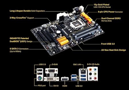 Gigabyte H97 Hd3 Intel Lga1150 H97 Atx Motherboard 4x Ddr3 4x Usb3 0 10x Usb2 0 Gbe Lan Hdmi Dvi I Dsub Amazon Co Uk Computers Accessories