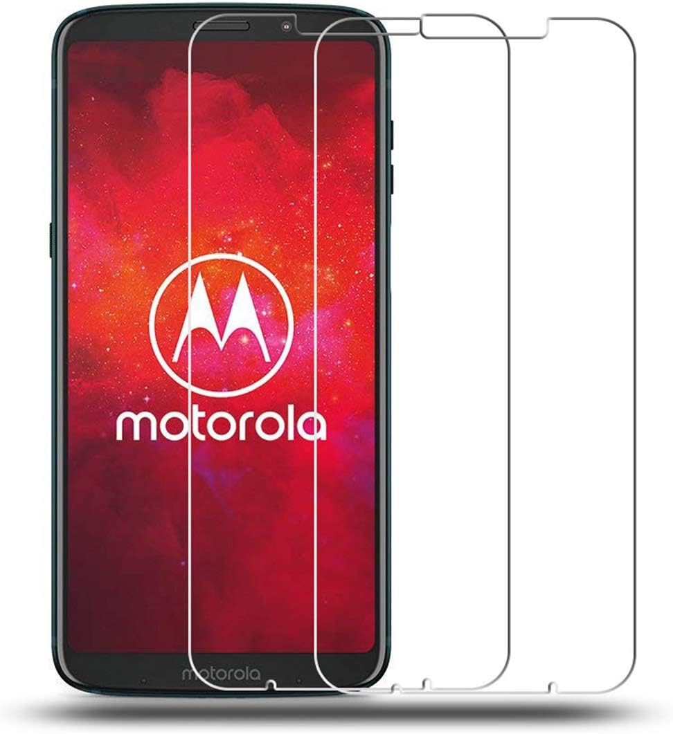 Vicstar [2 Pack Moto Z3 Play Screen Protector, 9H Hardness Premium Tempered Shatterproof Glass Screen Protector Film With Easy Bubble-Free Installation For Moto Z3 Play