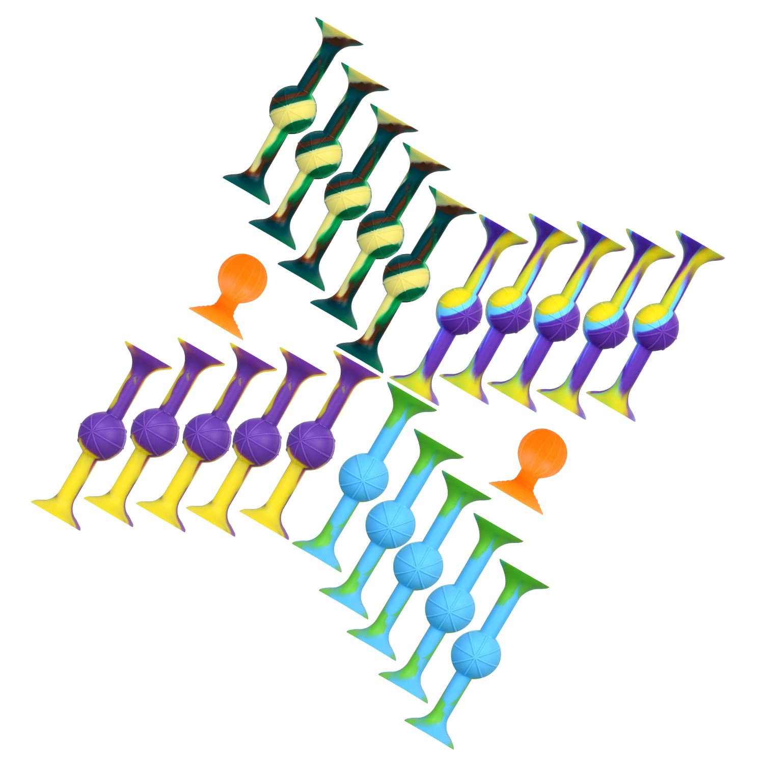 HugOutdoor 22Pcs Colour Suction Cup Toy Darts Set Kids Bath Shower Sticky Toy Soft Silicone Sucker Building Stacking Block Game Fun Indoor Outdoor Throwing Darts Game