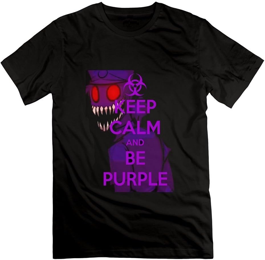 youqian Keep Calm and Be Purple Plants Vs Zombies Men's T-Shirt Black Mens