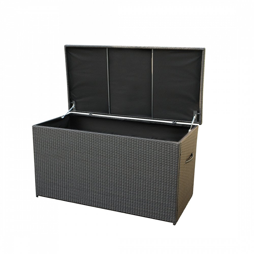 Rattantruhe Braun - Rattan Kissenbox - Auflagentruhe - Auflagebox 160cm
