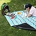 yodo Outdoor Picnic Blanket Water-Resistant for Camping Hiking Festivals,Spring Summer Blue Chevron