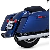 Vance and Hines 16672 Twin Slash Round 4in. Chrome Slip-On Exhaust for Harley Davidso -Touring-2017 and 2018 Models ONLY